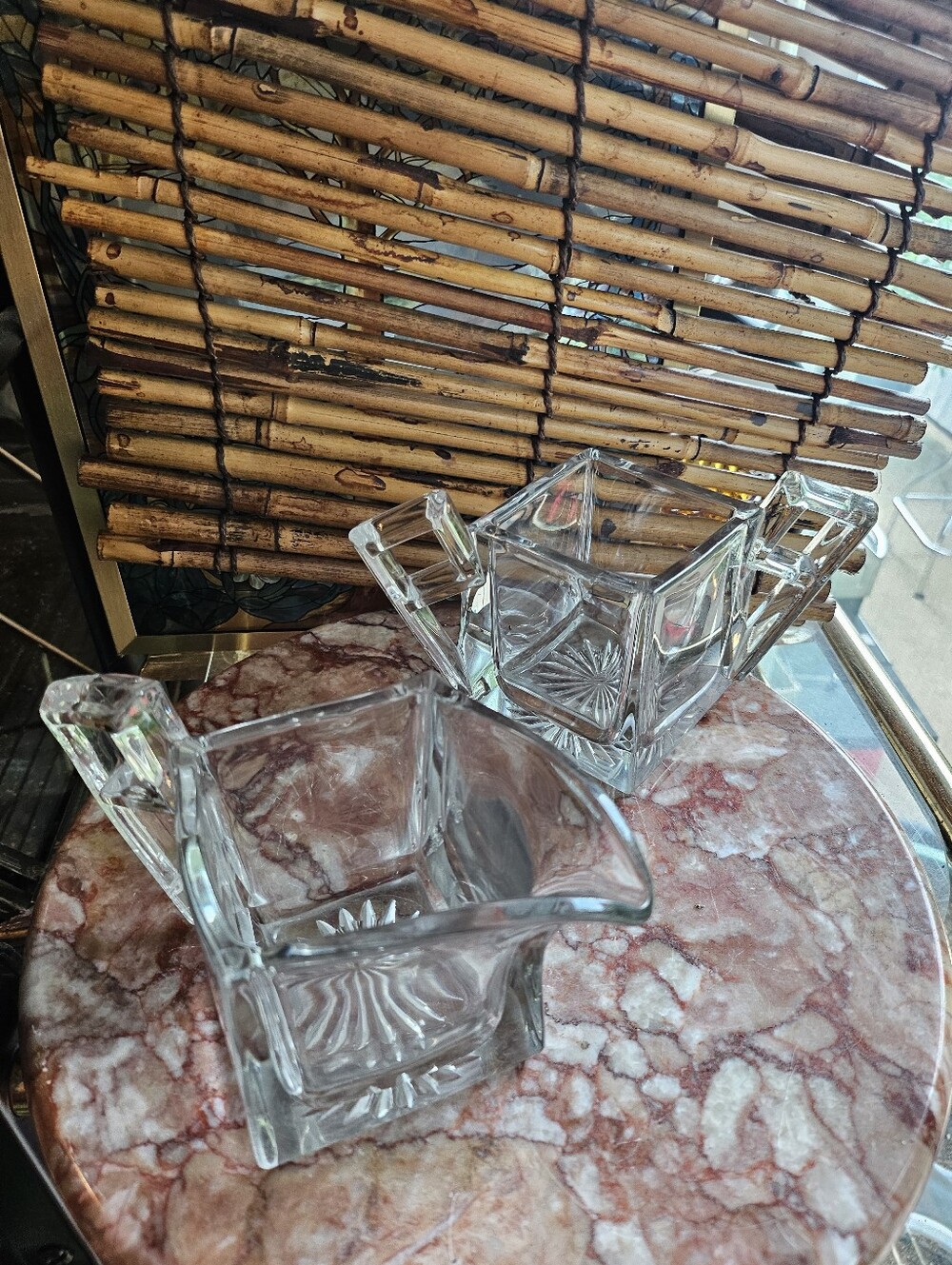 Heisey Quator Art Deco Cream & Sugar